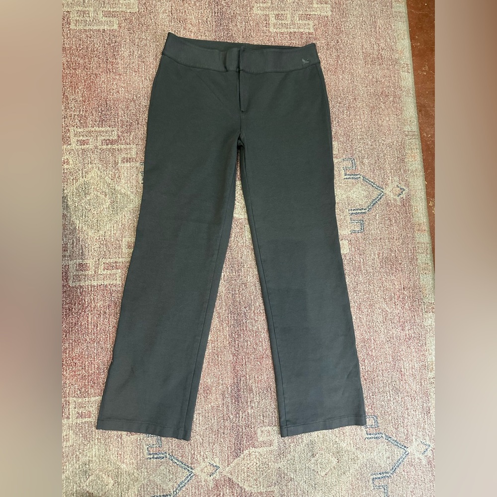 Eddie Bauer straight leg high rise pull on woven trouser cotton blend sz 14Tall